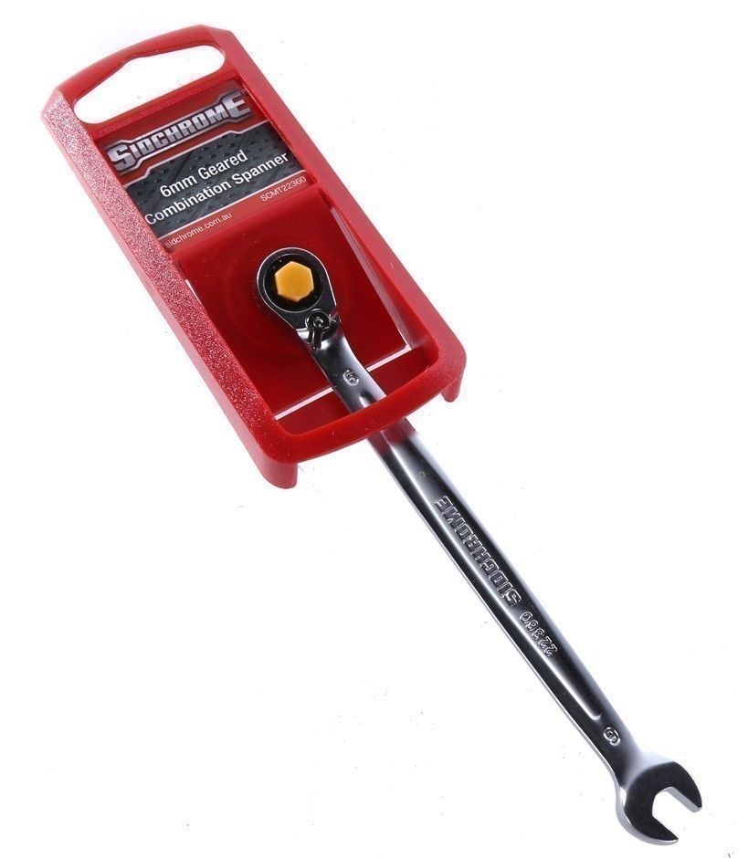 4 x SIDCHROME 6mm Reversible Geared Combination Spanners.