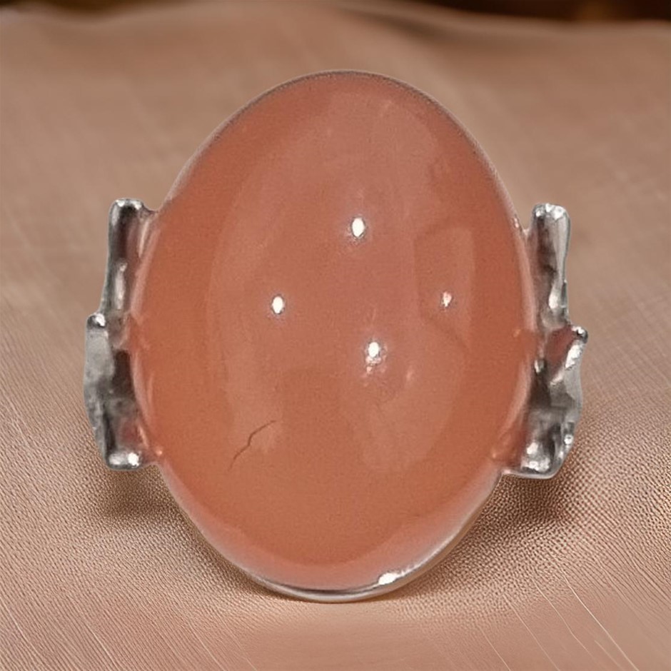 18k White Gold Vermeil 12*16mm natural jade adjustable rings