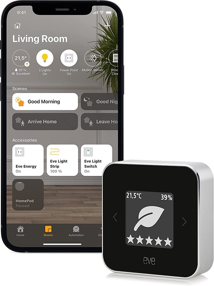 EVE ROOM - Indoor air Quality Sensor to Monitor air Quality (VOC), Temperat