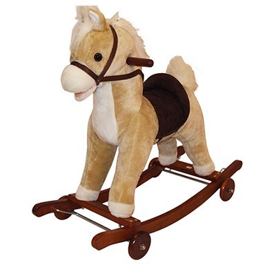 Animated Plush Palomino Rocking Horse wi