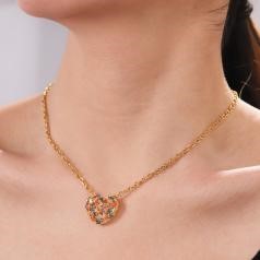 Elegant 18K Yellow Gold plated Simulated Diamond Necklace