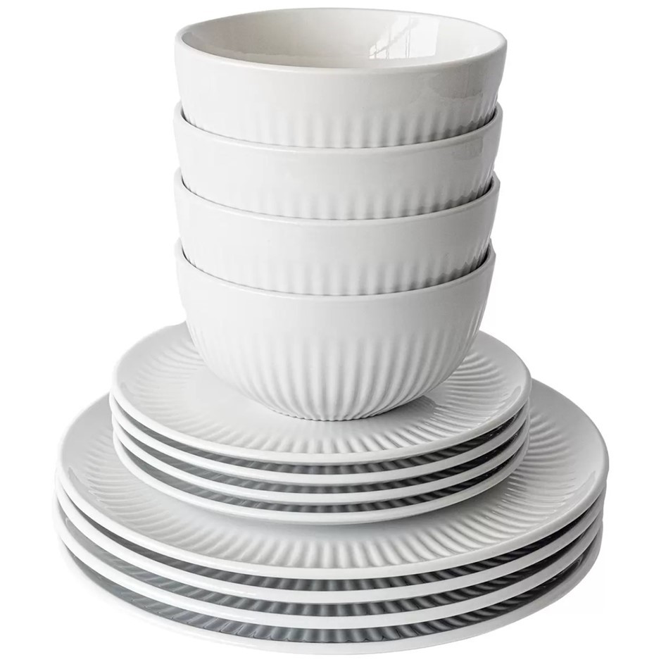 OVER AND BACK Porcelain Dinnerware Set 12 Piece Auction (0065-3140383 ...
