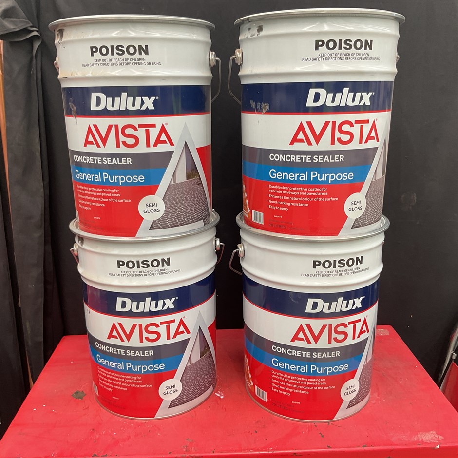 4 x 20 Litre Tins of Dulux AVISTA Concrete Sealer Auction (0012-3030723 ...