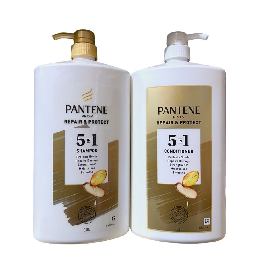 2 x PANTENE Pro-V 5 In 1 Repair & Protect Products, 1.8L, Shampoo & Conditi