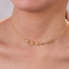 Elegant 18K Yellow Gold plated Simulated Diamond Necklace