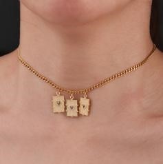 Elegant 18K Yellow Gold plated Simulated Diamond Necklace