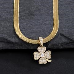 Elegant 18K Yellow Gold plated Simulated Diamond Necklace