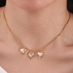Elegant 18K Yellow Gold plated Simulated Diamond Necklace