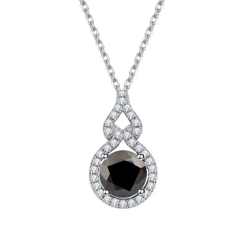 GRA-Certified 1.00-carat Black Moissanite Necklace