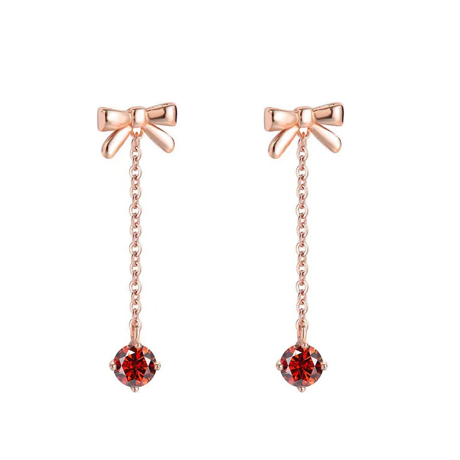 GRA-Certified 1.00-Carat Red Moissanite Earrings