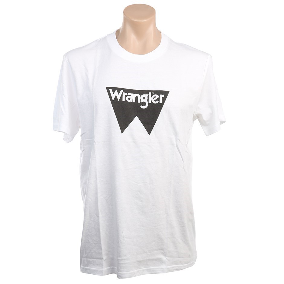 2 x WRANGLER Men's Classic Fangs Tee, Size S, Cotton, White (060), W/902360