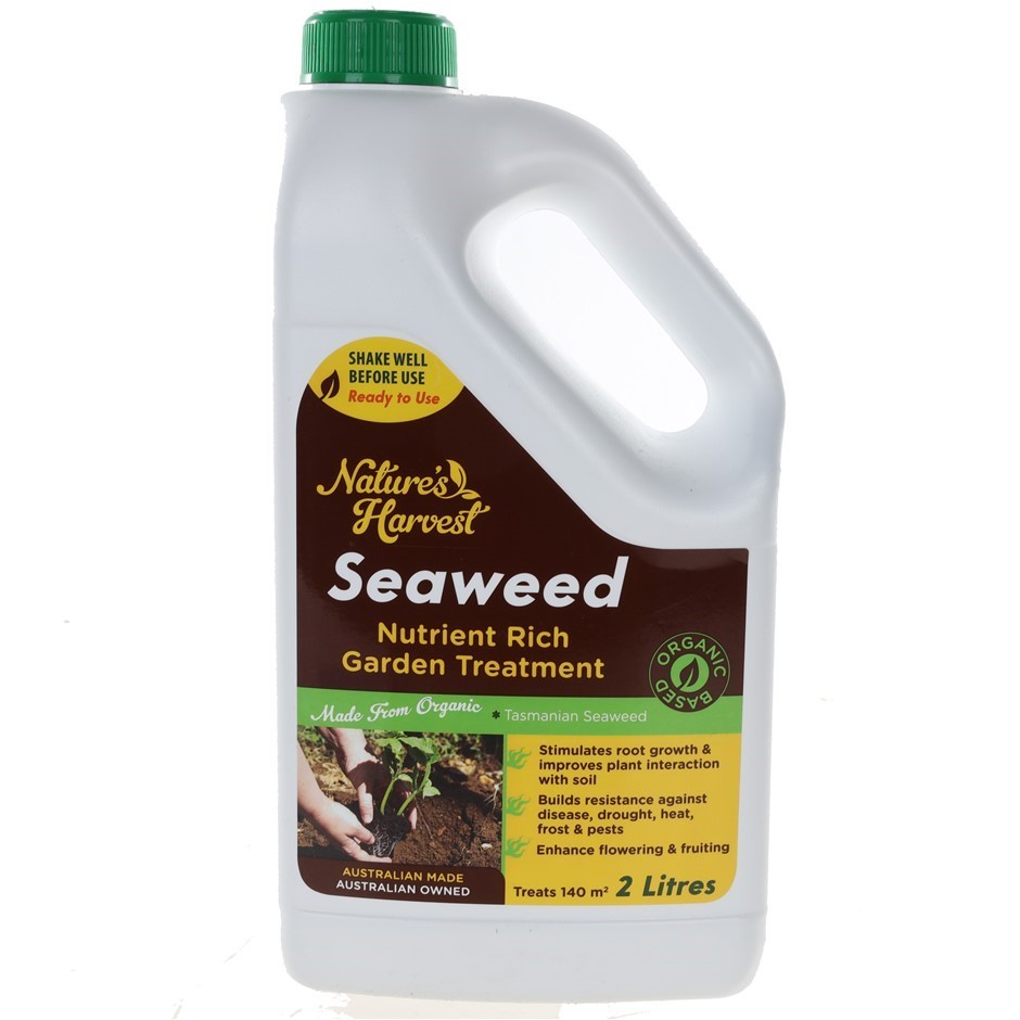 3 x NATURE'S HARVEST Seaweed Nutrient Rich Garden Treatment, 2L.