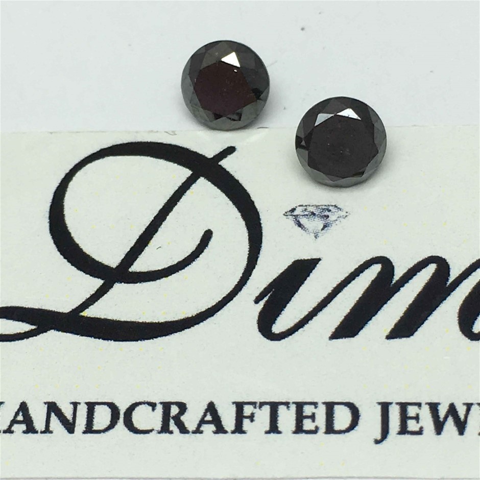 Two Stones Black Diamond Round 0.80ct (4.5mm)