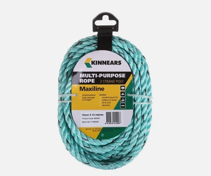 6 X COIL PACKS KINNEARS Maxiline 3-Strand Multi-Purpose Poly Ropes 10mm x 1