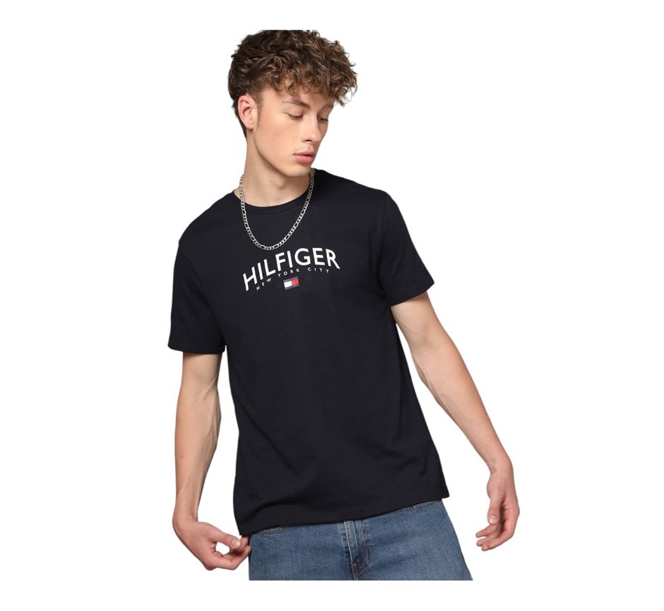 TOMMY HILFIGER Men's Bryant Tee, Size M, 100% Cotton, Desert Sky (FAP), 438