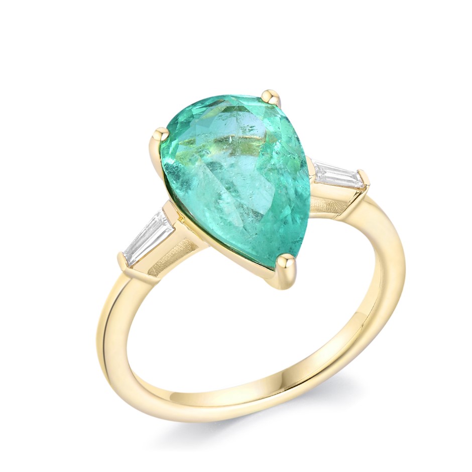 'UNRESERVED PINK DIAMOND AND COLOMBIAN EMERALD RINGS