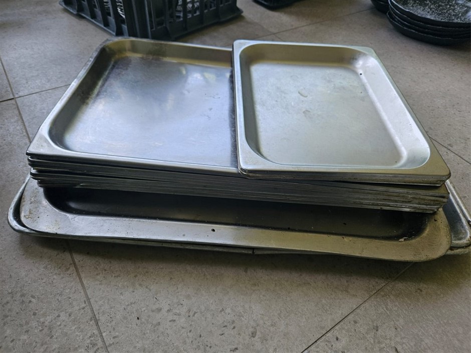 Assorted Stainless Steel Gastronorm Trays and baking trays