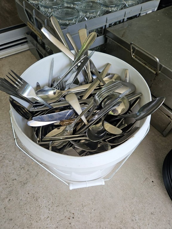 Bucket of Assorted Cutlery