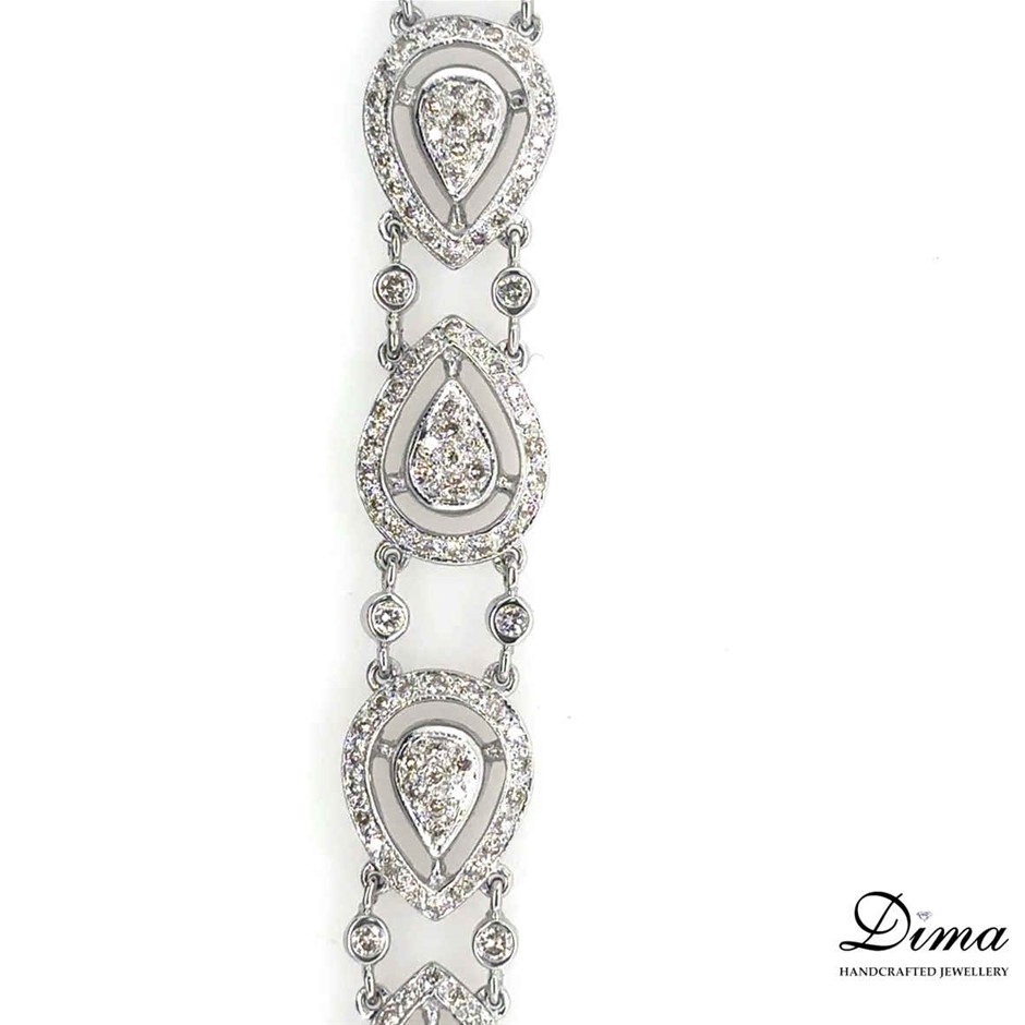 18ct White Gold 4.10ct Diamond Tennis Bracelet