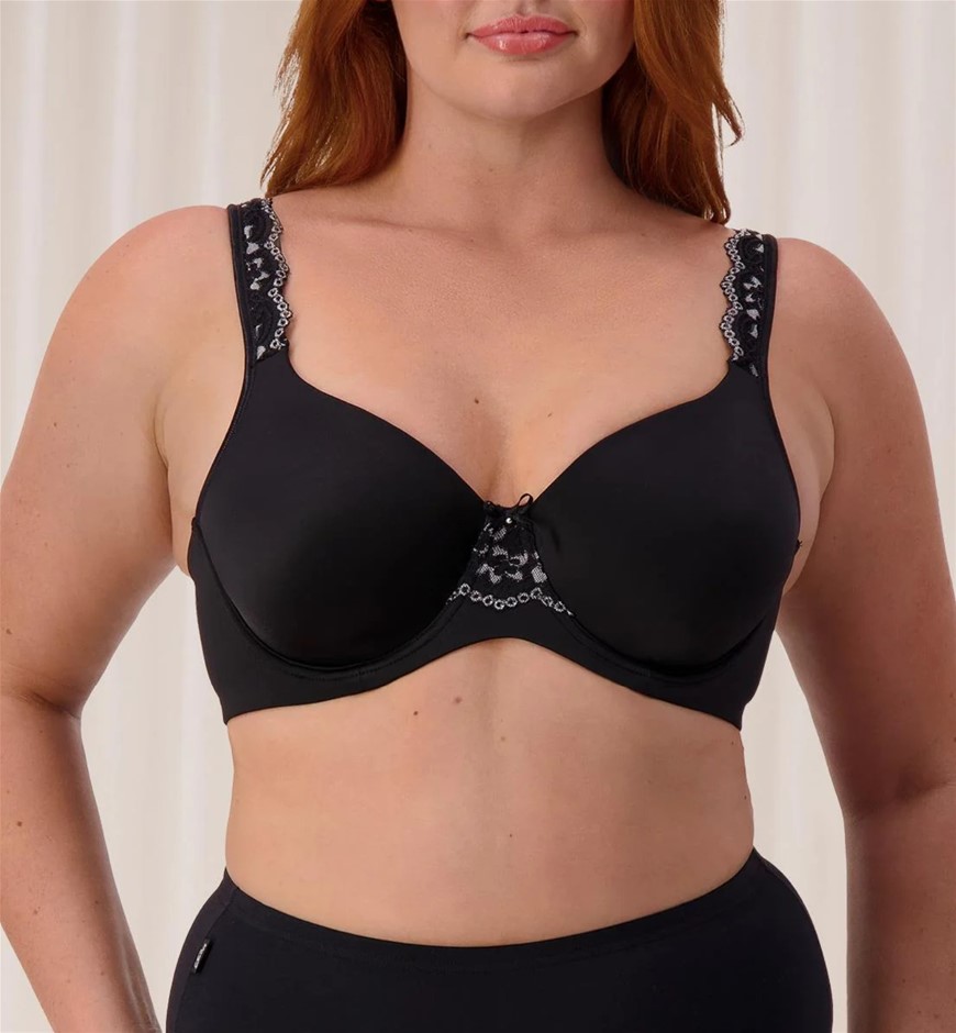 TRIUMPH Gorgeous Silhouette T-Shirt Bra, Size 18DD, Black NB: Has Been Trie