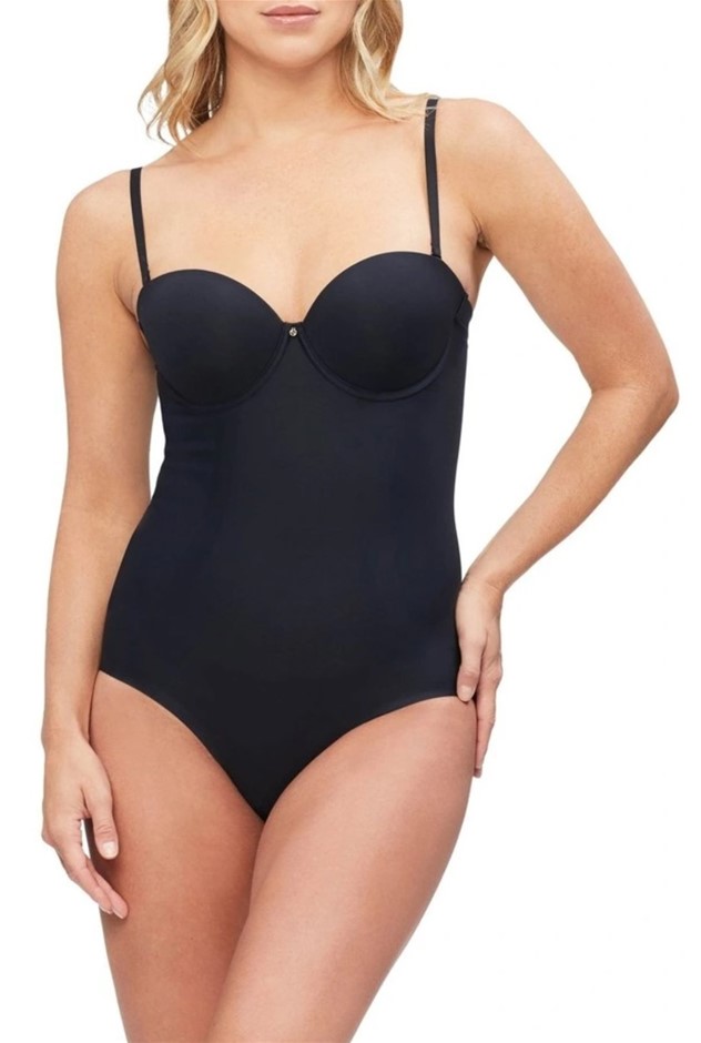 NANCY GANZ Body Define Strapless Bodysuit, Size 14D, Black NB: Missing Righ