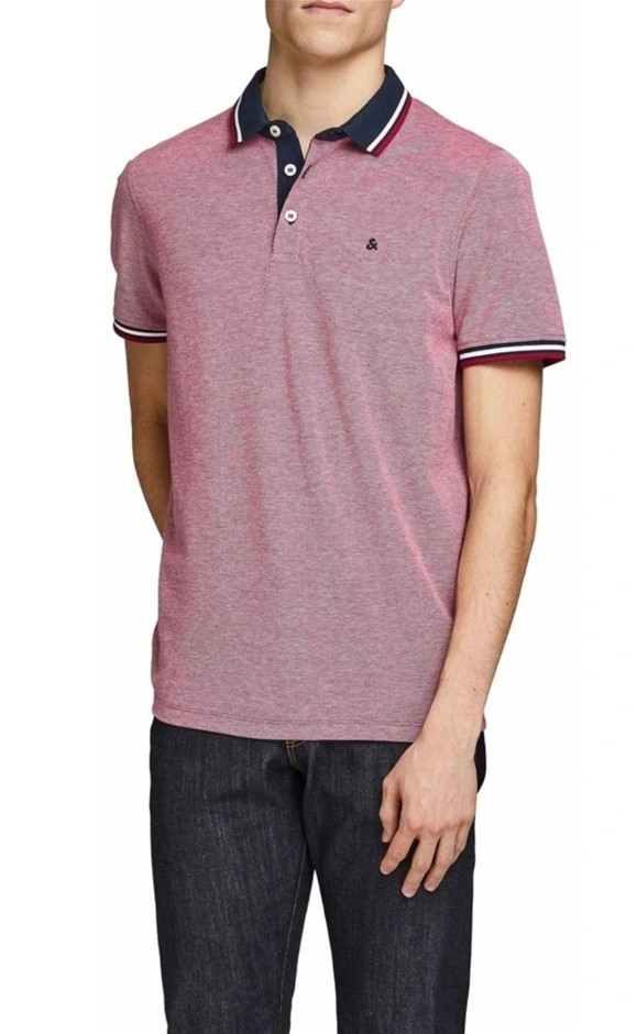 JACK & JONES Paulos Short Sleeve Polo Shirt, Size L, Rio Red
  Buyers Note