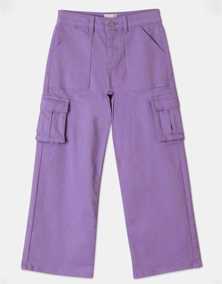 TILII Mid Rise Cargo Jean, Size 14, Purple NB: Minor Shop Soiling
  Buyers