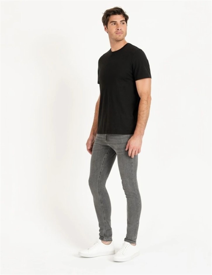 JACK & JONES Liam Original Stretch Skinny Jeans, Size 31/32, Grey NB: Has B