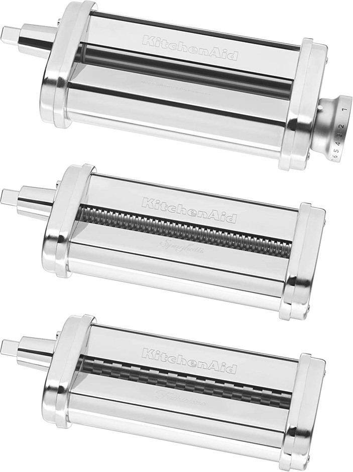 KITCHENAID KSMPRA 3pc Pasta Roller and Cutter Attachment Set, Colour Silver