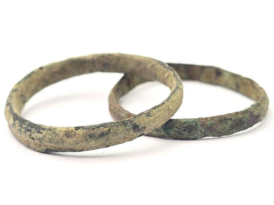 TWO CIRCA 1ST CENTURY AD ROMAN EMPIRE BRONZE RINGS Auction (0001 ...