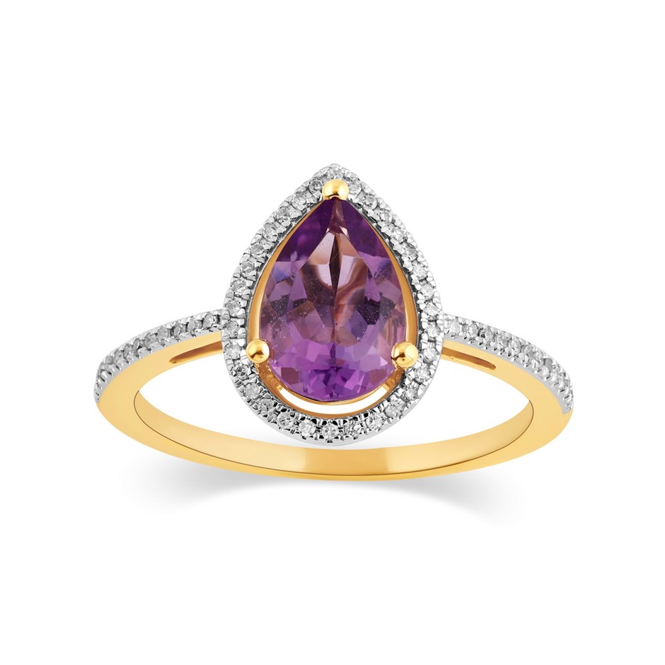 Amethyst Bezel Set Dress Ring in 9ct Yellow Gold main image 1