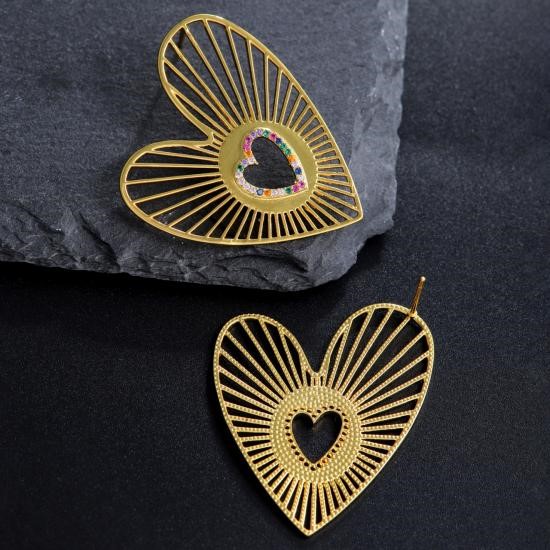 Elegant 18K Yellow Gold plated Simulated Diamond Earrings