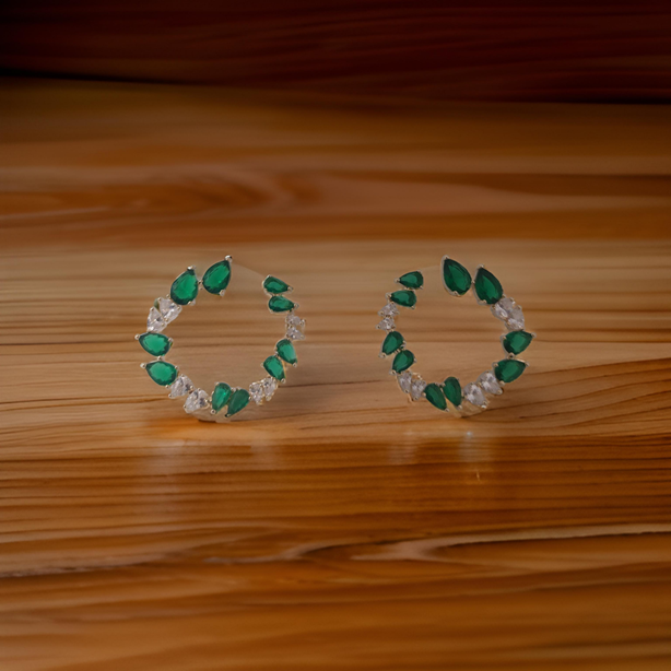 Elegant 18K Yellow Gold plated Simulated Diamond Earrings