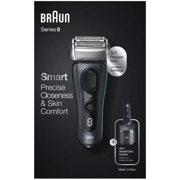 BRAUN Series 8 Wet And Dry Electric Precision Foil Shaver, Black.