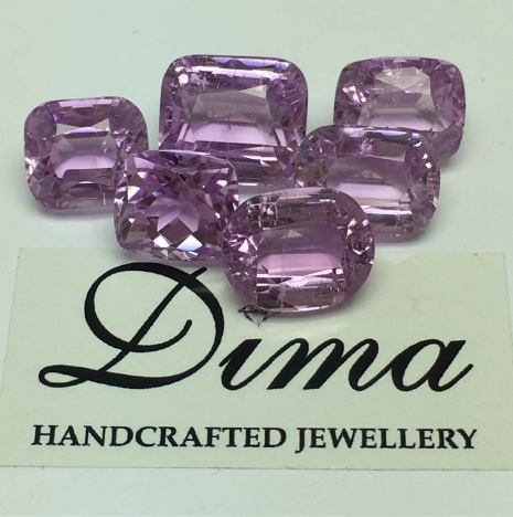 Six Stones Kunzite Cushion 40.74ct