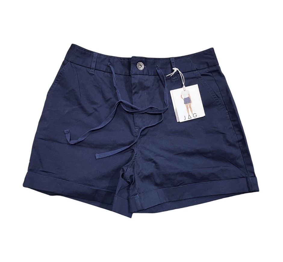 2 x JAG Women's Cuffed Shorts, Size 14, 97% Cotton, Navy, AG20003CO.  Buyer