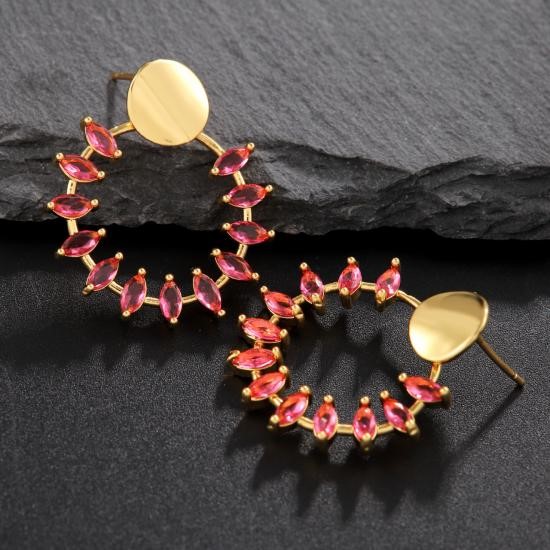 Elegant 18K Yellow Gold plated Simulated Diamond Earrings