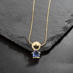 Elegant 18K Yellow Gold plated Simulated Diamond Necklace