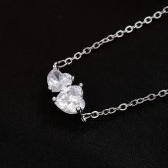 Elegant 18K White Gold plated Simulated Diamond Necklace