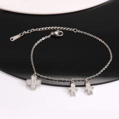 Elegant 18K White Gold plated Simulated Diamond Necklace