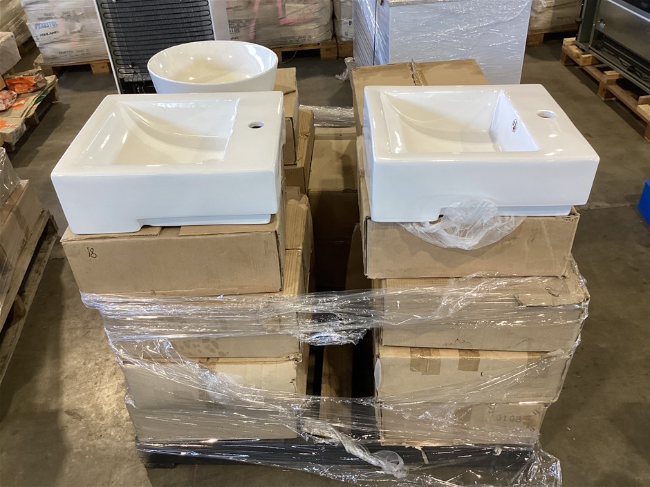 Various Types Of Ceramic Basins, Qty x 18 Auction (0049-8019667 ...