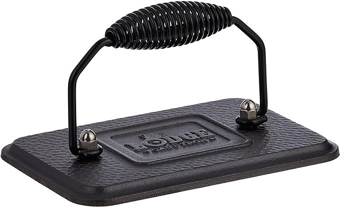 2 x LODGE LGP3 Cast Iron Rectangular Grill Press, 17.1 x 11.4 cm.