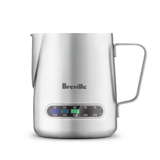 BREVILLE The Temp Control Milk Jug, 480ml Capacity, Silver (BES003). NB: Mi