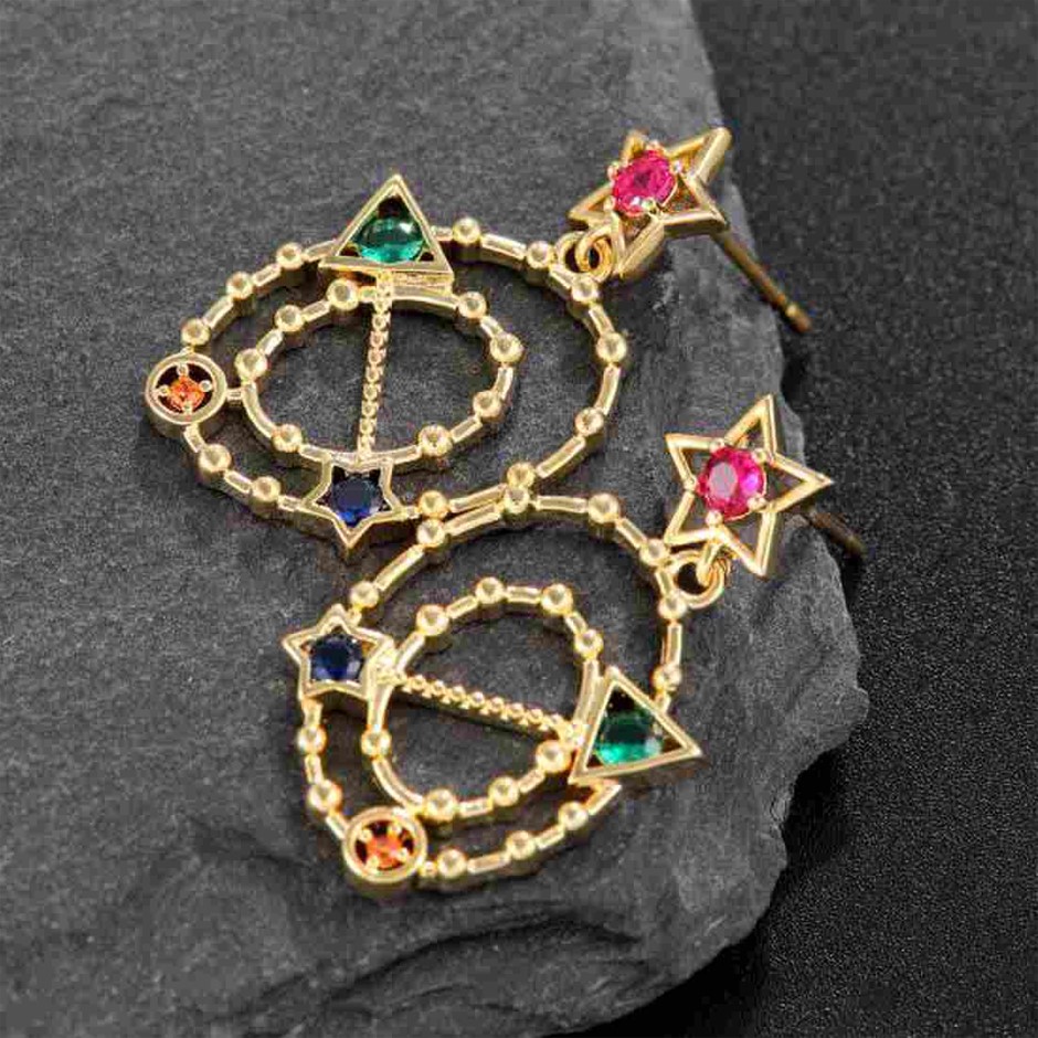 Elegant 18K Yellow Gold plated Simulated Diamond Earrings