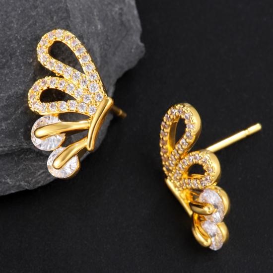 Elegant 18K Yellow Gold plated Simulated Diamond Earrings
