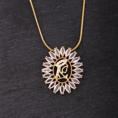 Elegant 18K Yellow Gold plated Simulated Diamond Necklace