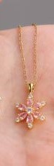 Elegant 18K Yellow Gold plated Simulated Diamond Necklace