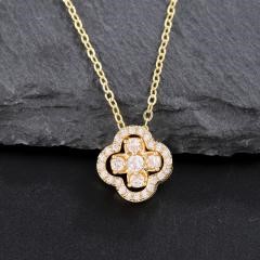 Elegant 18K Yellow Gold plated Simulated Diamond Necklace