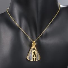 Elegant 18K Yellow Gold plated Simulated Diamond Necklace