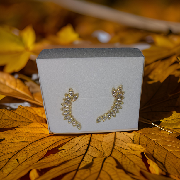 Elegant 18K Yellow Gold plated Simulated Diamond Earrings